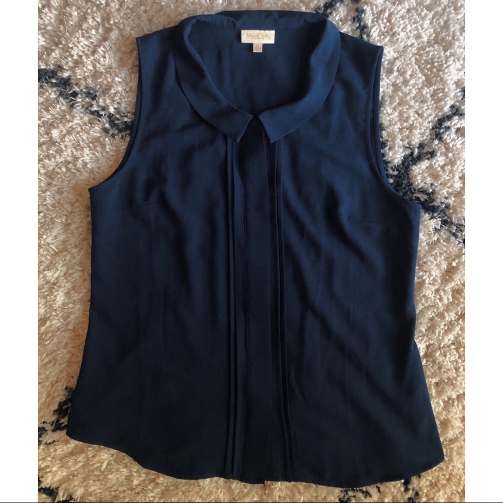 Modcloth: Navy Hidden Button Blouse | XL |